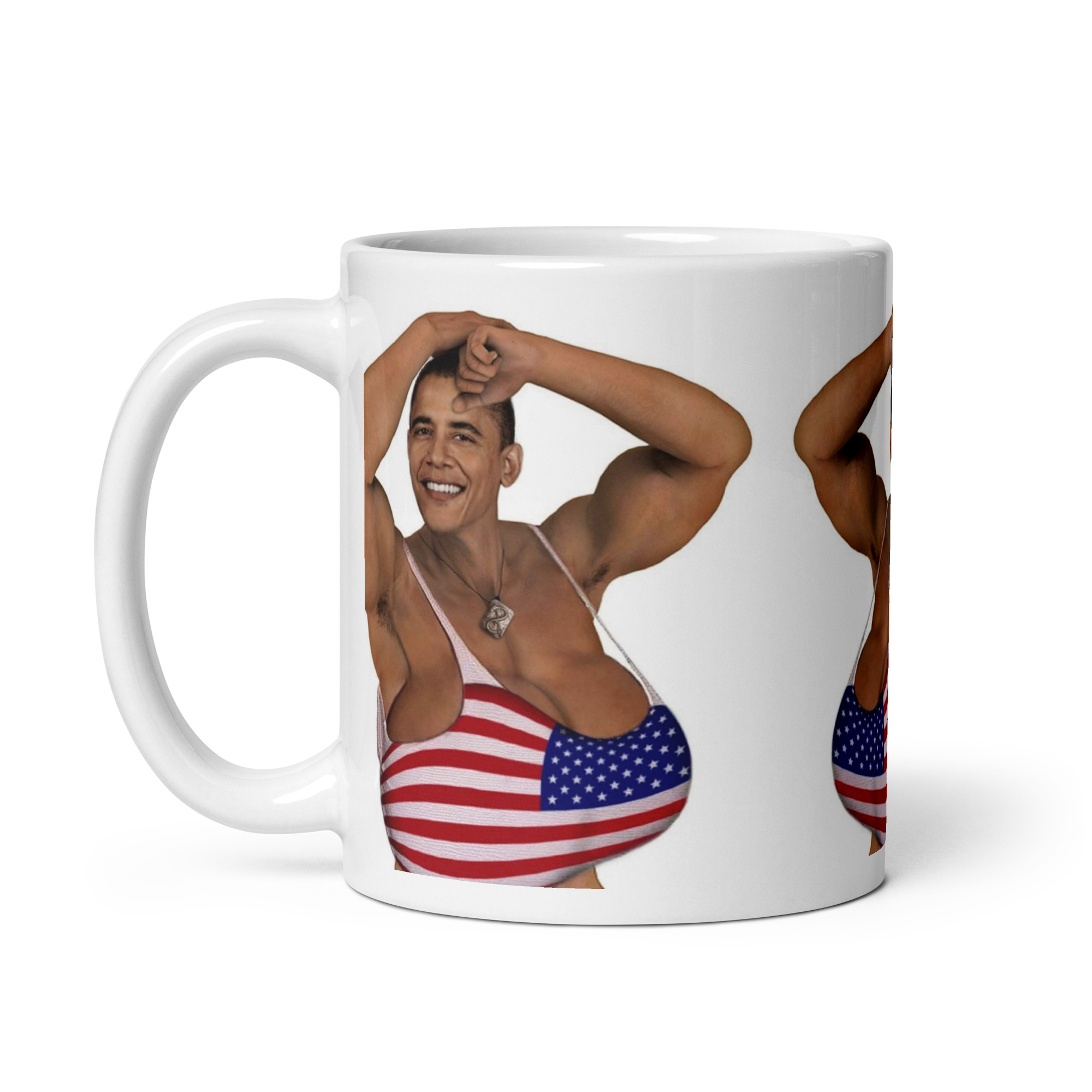 Obama Tiddies American Meme Coffee Mug - Image 3